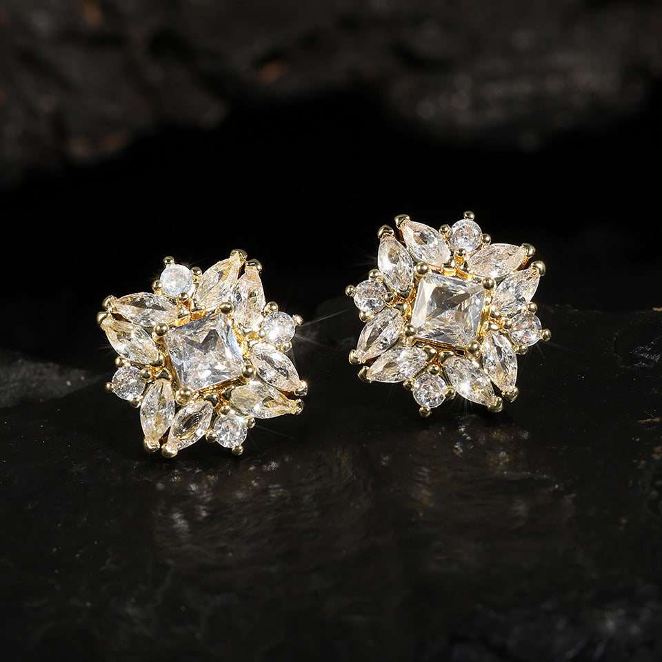 Zircon Women's Fashion High Class Elegant Special Interest Earrings